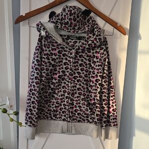 Leopard Print Hoodie With Zip Up